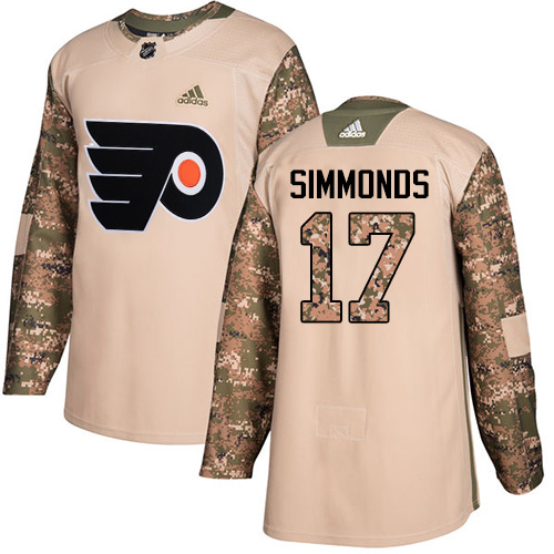 Adidas Flyers #17 Wayne Simmonds Camo Authentic Veterans Day Stitched Youth NHL Jersey - Click Image to Close